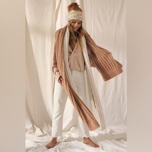 Free People Cloud Rib Blanket Scarf in Taupe